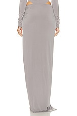 LaQuan Smith Maxi Drape Skirt in Grey, view 4, click to view large image.
