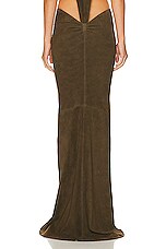 LaQuan Smith Maxi Skirt in Olive, view 3, click to view large image.