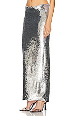 LaQuan Smith Maxi Skirt in Silver, view 3, click to view large image.