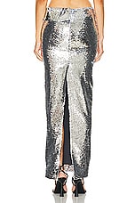 LaQuan Smith Maxi Skirt in Silver, view 4, click to view large image.