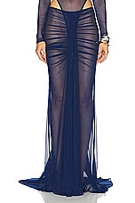 LaQuan Smith Maxi Skirt in Navy, view 1, click to view large image.
