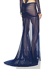 LaQuan Smith Maxi Skirt in Navy, view 3, click to view large image.