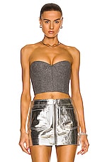 LaQuan Smith Strapless Bustier Top in Heather Grey, view 1, click to view large image.