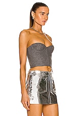 LaQuan Smith Strapless Bustier Top in Heather Grey, view 2, click to view large image.