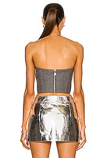 LaQuan Smith Strapless Bustier Top in Heather Grey, view 3, click to view large image.