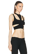LaQuan Smith Cut Out Bralette in Black, view 2, click to view large image.