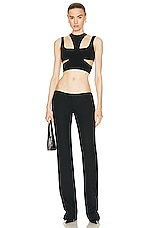 LaQuan Smith Cut Out Bralette in Black, view 4, click to view large image.
