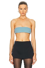 LaQuan Smith Bandeau Top in Blue, view 1, click to view large image.