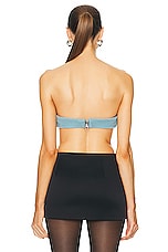 LaQuan Smith Bandeau Top in Blue, view 3, click to view large image.