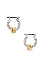 LAURA LOMBARDI Two Tone Fillia Earrings in Two Tone, view 2, click to view large image.