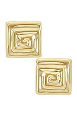Louis Abel Uzu Mid Square Earring in 18k Yellow Gold Vermeil, view 1, click to view large image.