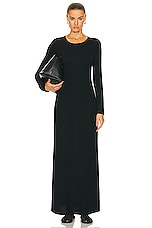 LESET Lauren Long Sleeve Maxi Dress in Black, view 1, click to view large image.