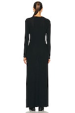 LESET Lauren Long Sleeve Maxi Dress in Black, view 3, click to view large image.