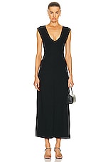 LESET Rio V Neck Maxi Dress in Black, view 1, click to view large image.