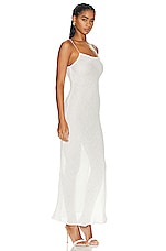 LESET Stella Square Neck Maxi Dress in White, view 2, click to view large image.