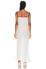 LESET Stella Square Neck Maxi Dress in White, view 3, click to view large image.