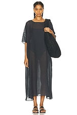 LESET Niko Short Sleeve Maxi Dress in Navy, view 4, click to view large image.