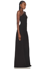 LESET Rio One Shoulder Maxi Dress in Chocolate, view 2, click to view large image.