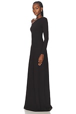 LESET Rio One Shoulder Maxi Dress in Chocolate, view 3, click to view large image.