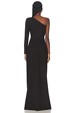 LESET Rio One Shoulder Maxi Dress in Chocolate, view 4, click to view large image.