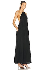 LESET Yoko Halter Maxi Dress in Black, view 2, click to view large image.