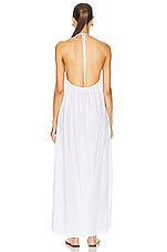 LESET Yoko Halter Maxi Dress in White, view 3, click to view large image.