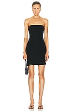 LESET Rio Bandeau Mini Dress in Black, view 1, click to view large image.