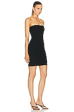LESET Rio Bandeau Mini Dress in Black, view 2, click to view large image.