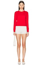 LESET James Classic Crew Sweater in Lipstick, view 4, click to view large image.