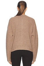 LESET Emma Rib Cardigan in Oatmeal, view 3, click to view large image.