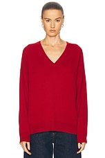 LESET Zoe V Neck Sweater in Brick, view 1, click to view large image.