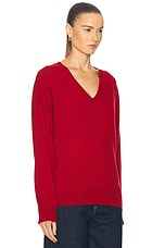 LESET Zoe V Neck Sweater in Brick, view 2, click to view large image.