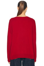 LESET Zoe V Neck Sweater in Brick, view 3, click to view large image.