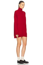 LESET Zoe Oversized Turtleneck Sweater in Brick, view 2, click to view large image.