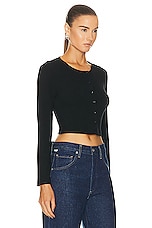 LESET Lauren Crop Cardigan in Black, view 2, click to view large image.