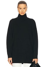 LESET Zoe Oversized Turtleneck Sweater in Black | FWRD