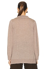 LESET James V Neck Polo Top in Sand, view 3, click to view large image.