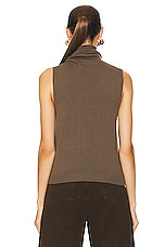 LESET Zoe Sleeveless Turtleneck Sweater in Soil, view 3, click to view large image.