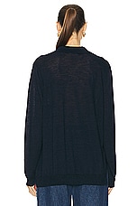 LESET Eve V Neck Polo Sweater in Space, view 3, click to view large image.