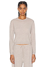 LESET James Classic Crew Sweater in Oatmeal, view 1, click to view large image.