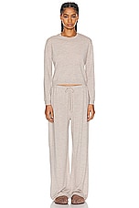 LESET James Classic Crew Sweater in Oatmeal, view 4, click to view large image.