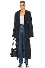 LESET Jane Trench Coat in Midnight, view 1, click to view large image.