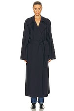 LESET Jane Trench Coat in Midnight, view 2, click to view large image.