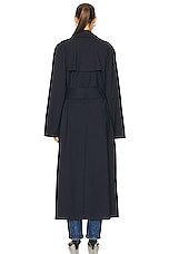 LESET Jane Trench Coat in Midnight, view 4, click to view large image.