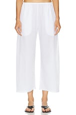 LESET Yoko Lace Crop Pant in White | FWRD