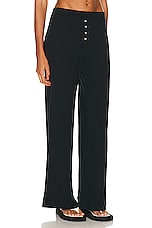 LESET Pointelle Boxer Pant in Black, view 2, click to view large image.