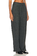 LESET Austyn Pleated Pocket Pant in Asphalt Plaid, view 2, click to view large image.