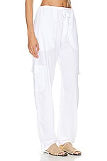 LESET Yoko Cargo Pant in White, view 2, click to view large image.