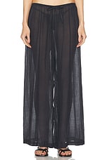 LESET Niko Drawstring Wide Leg Pant in Navy, view 1, click to view large image.