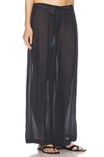 LESET Niko Drawstring Wide Leg Pant in Navy, view 2, click to view large image.